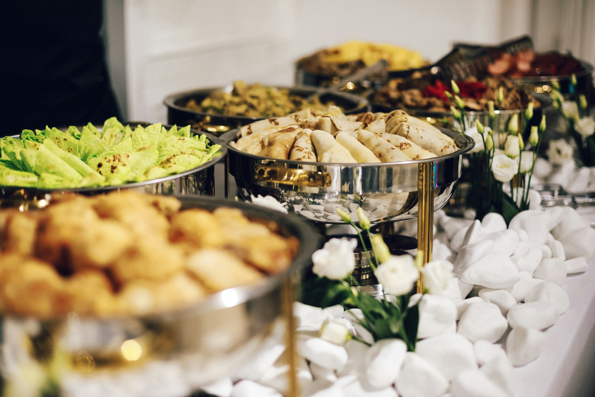 Elegant catering spread with gourmet food